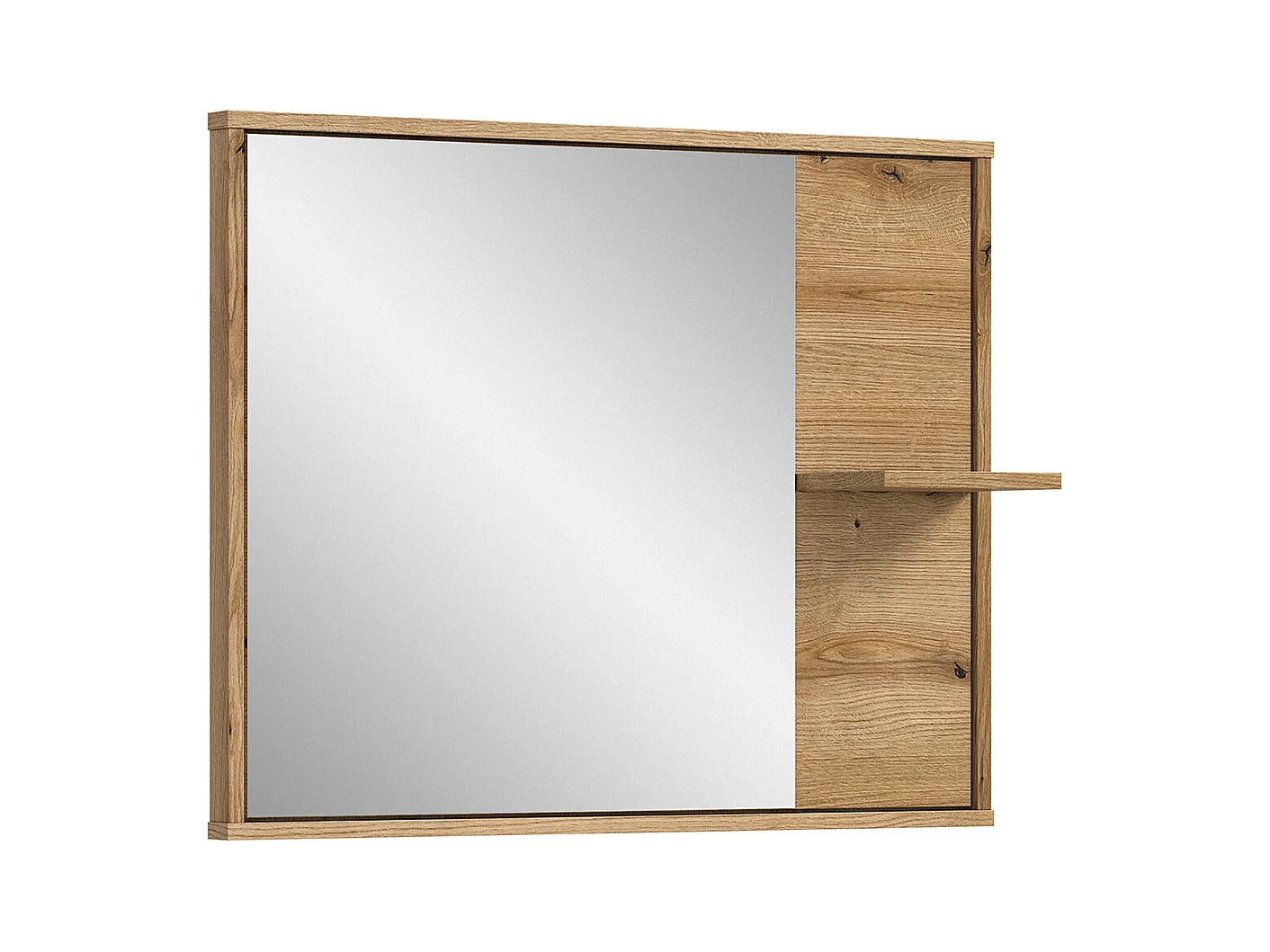 Zeno miroir de salle de bain 1 étagère chêne décor.