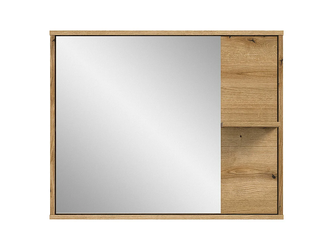 Zeno miroir de salle de bain 1 étagère chêne décor.