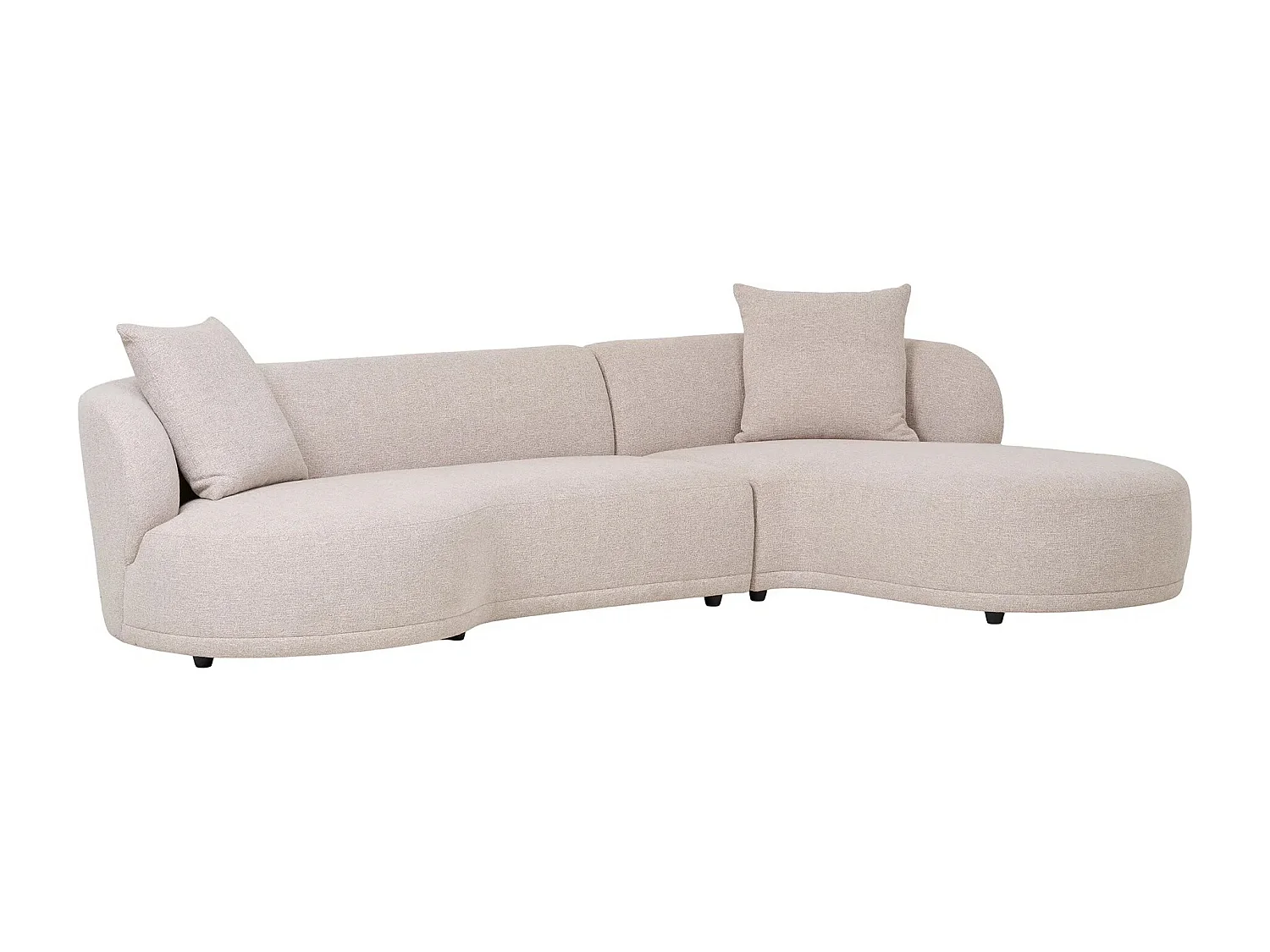 Canapé d’angle 6 places KINGSTON – Confort ultime-Beige clair-angle droit