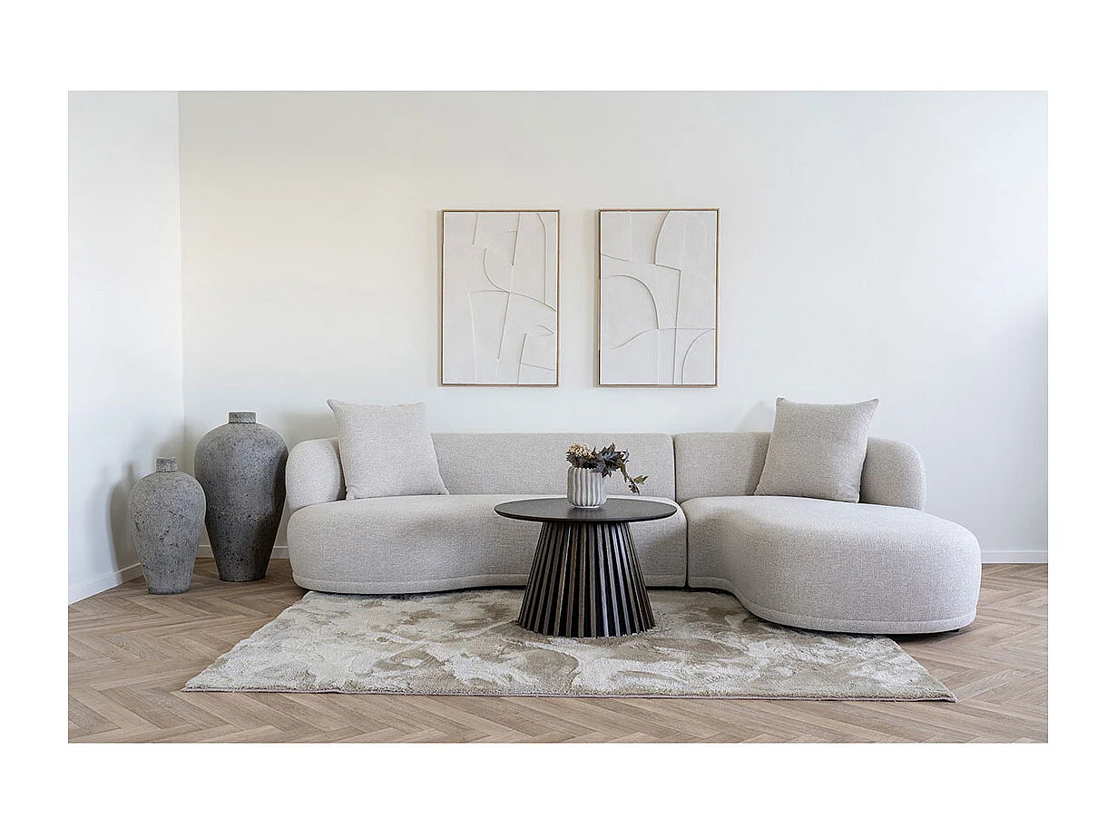 Canapé d’angle 6 places KINGSTON – Confort ultime-Beige clair-angle droit