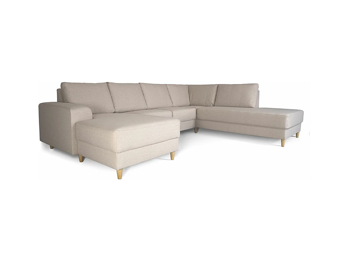 Nordic canapé en U tourné vers la droite beige clair.