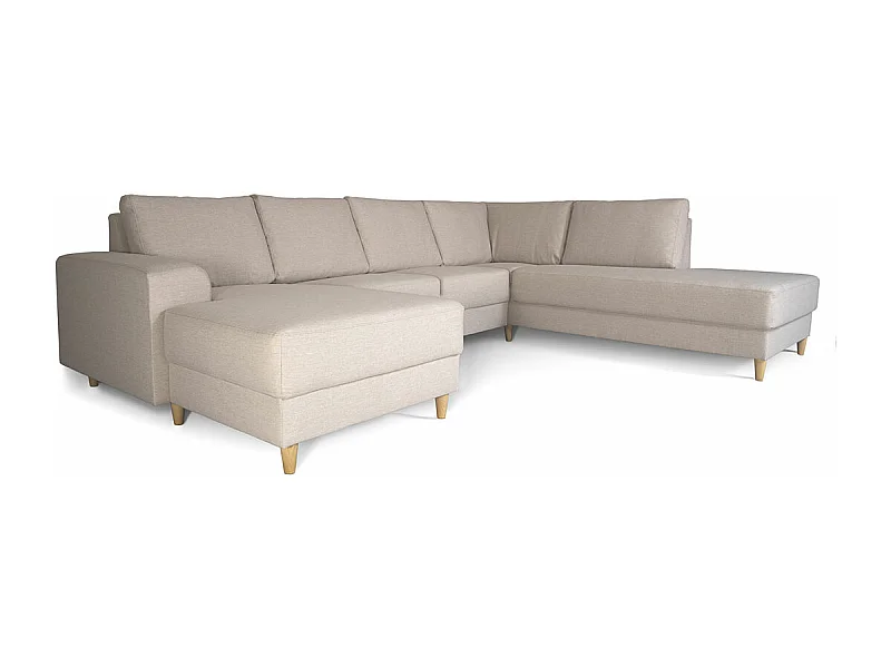 Nordic canapé en U tourné vers la droite beige clair.