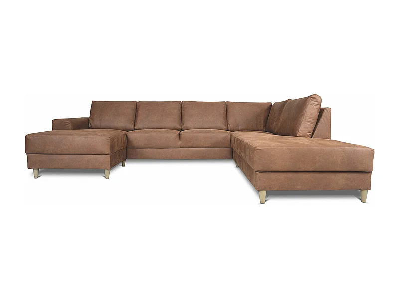 Nordic canapé en U tourné vers la droite couleurcognac cuir.