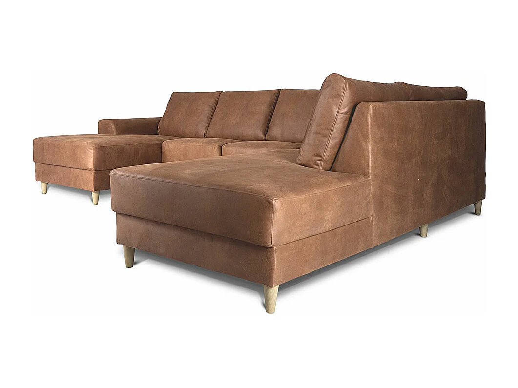 Nordic canapé en U tourné vers la droite couleurcognac cuir.