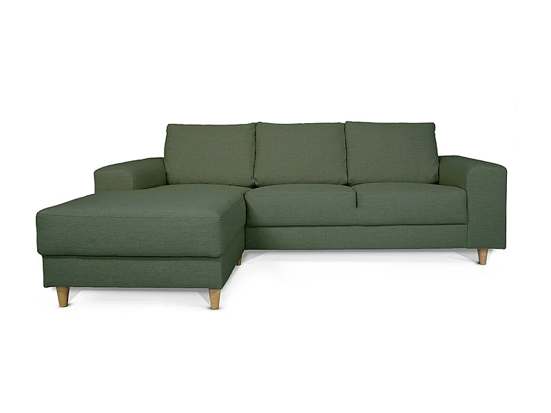 Nordic canapé avec chaise longue tourné vers la gauche vert.
