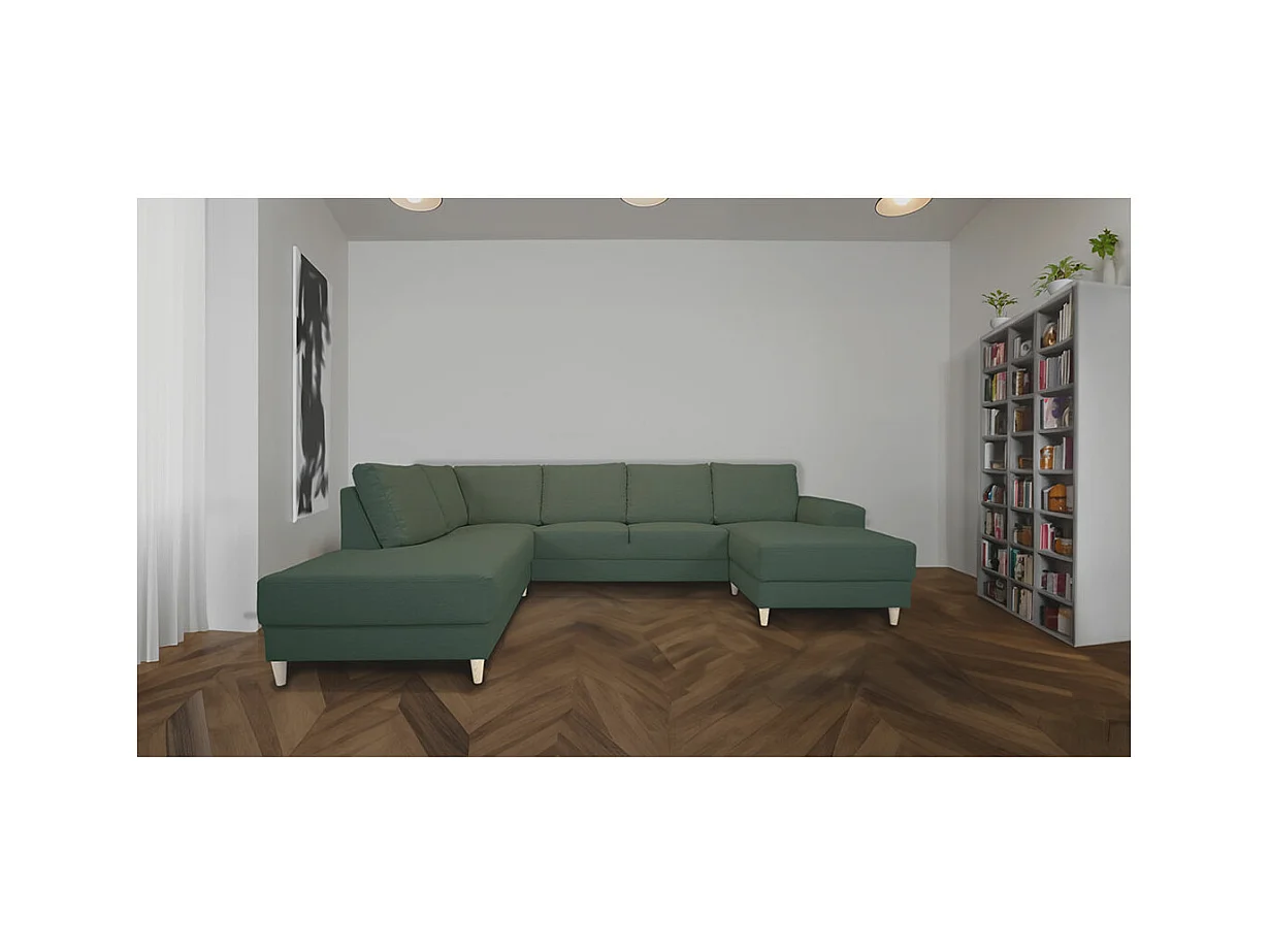 Nordic canapé en U tourné vers la gauche vert.