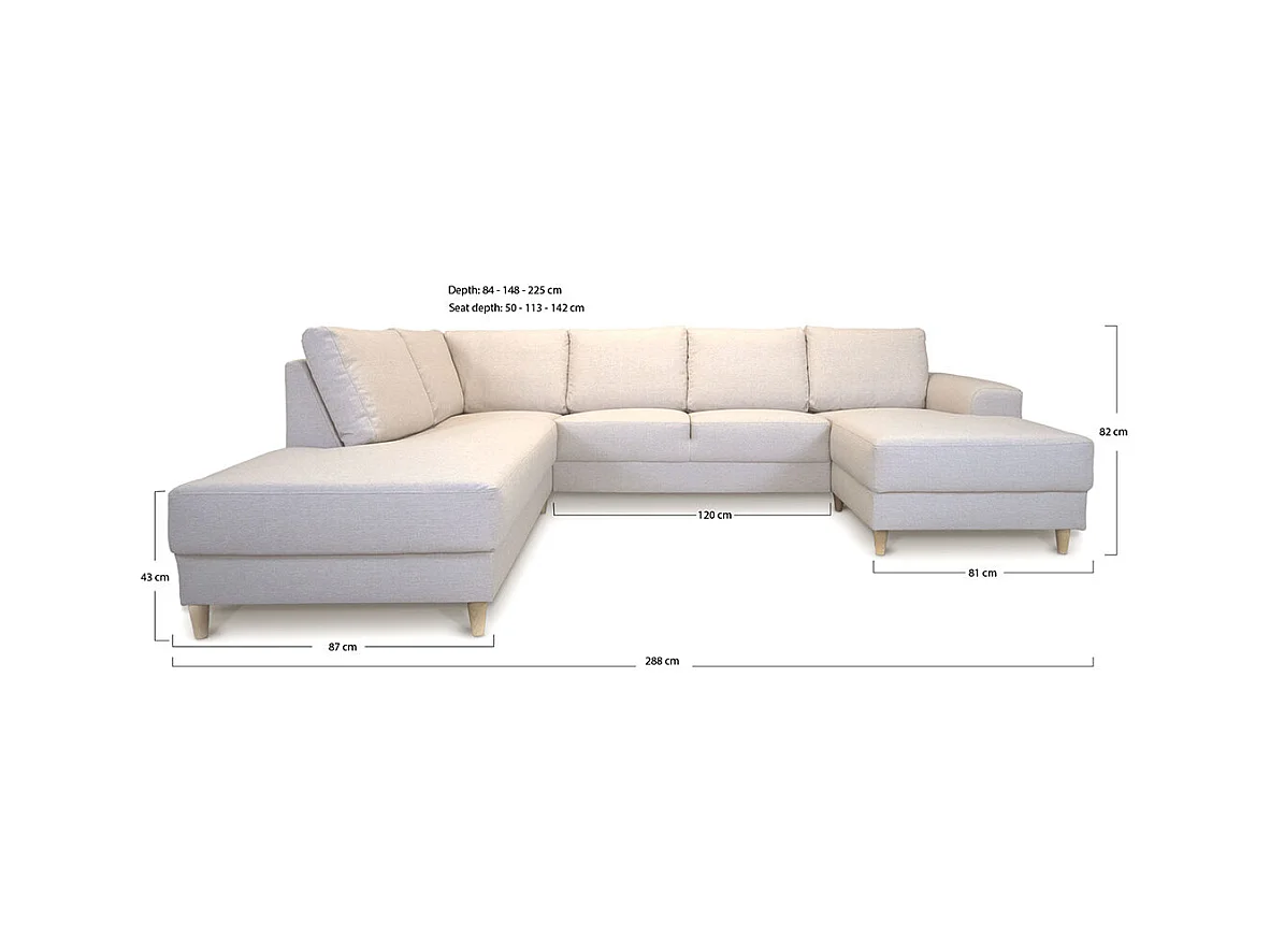 Nordic canapé en U tourné vers la gauche vert.