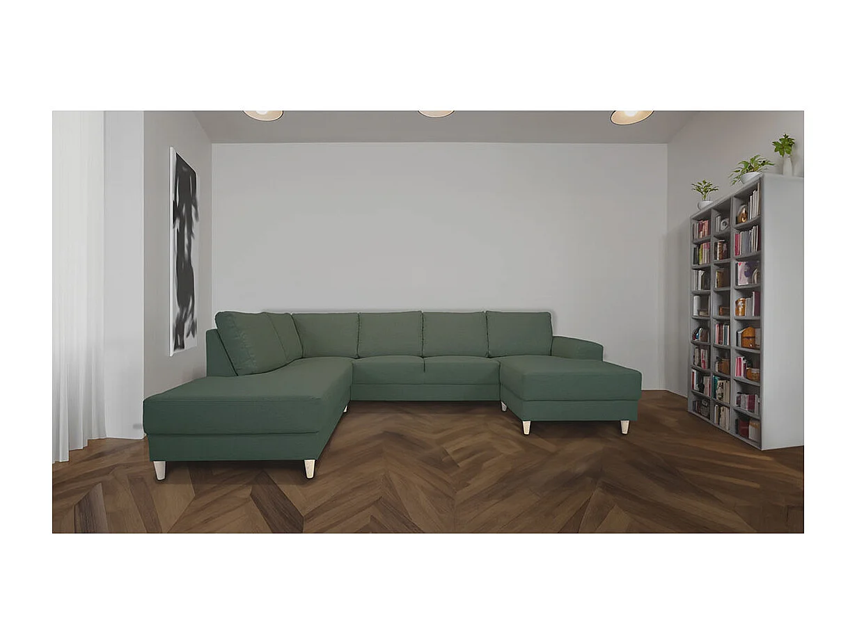 Nordic canapé en U tourné vers la gauche vert.