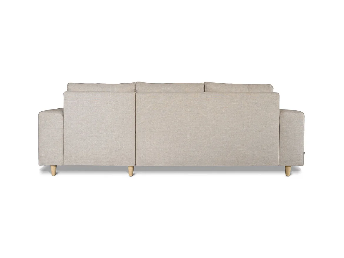Nordic canapé avec chaise longue tourné vers la droite beige clair.