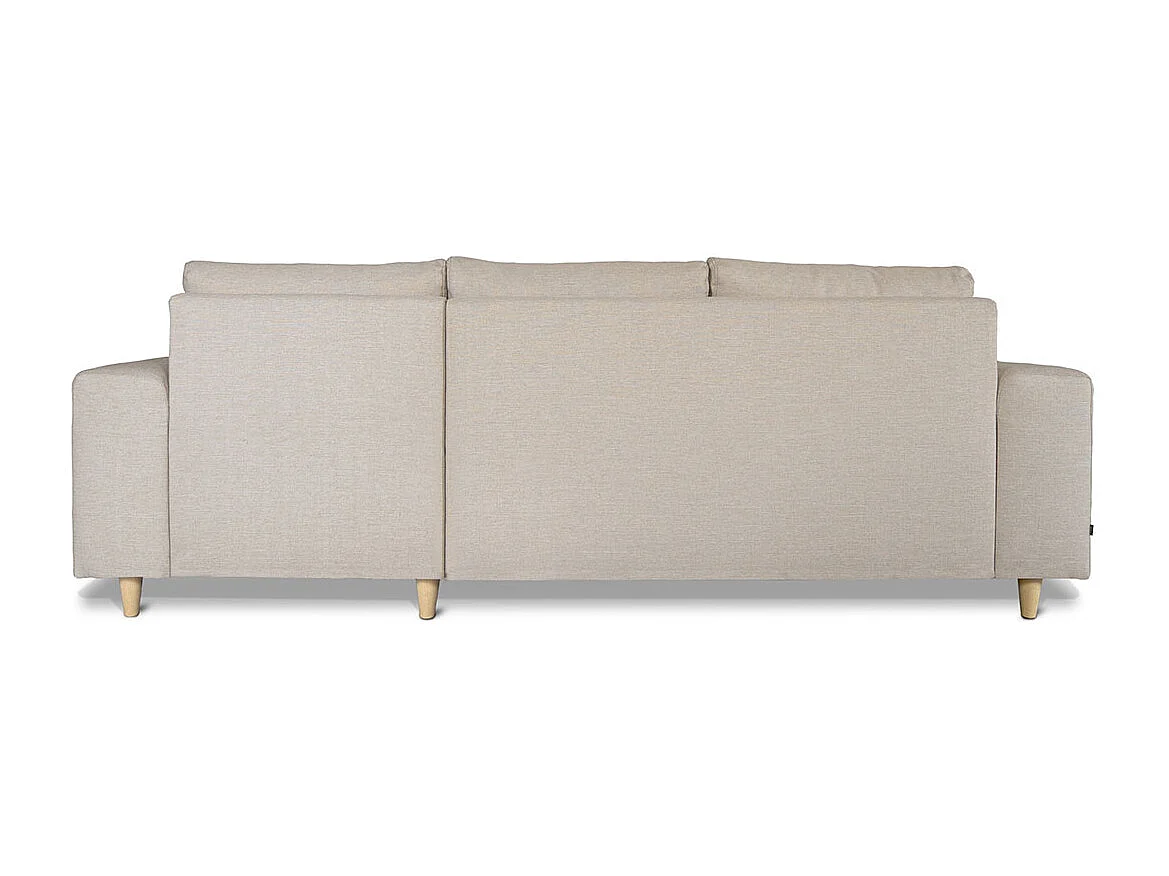 Nordic canapé avec chaise longue tourné vers la droite beige clair.