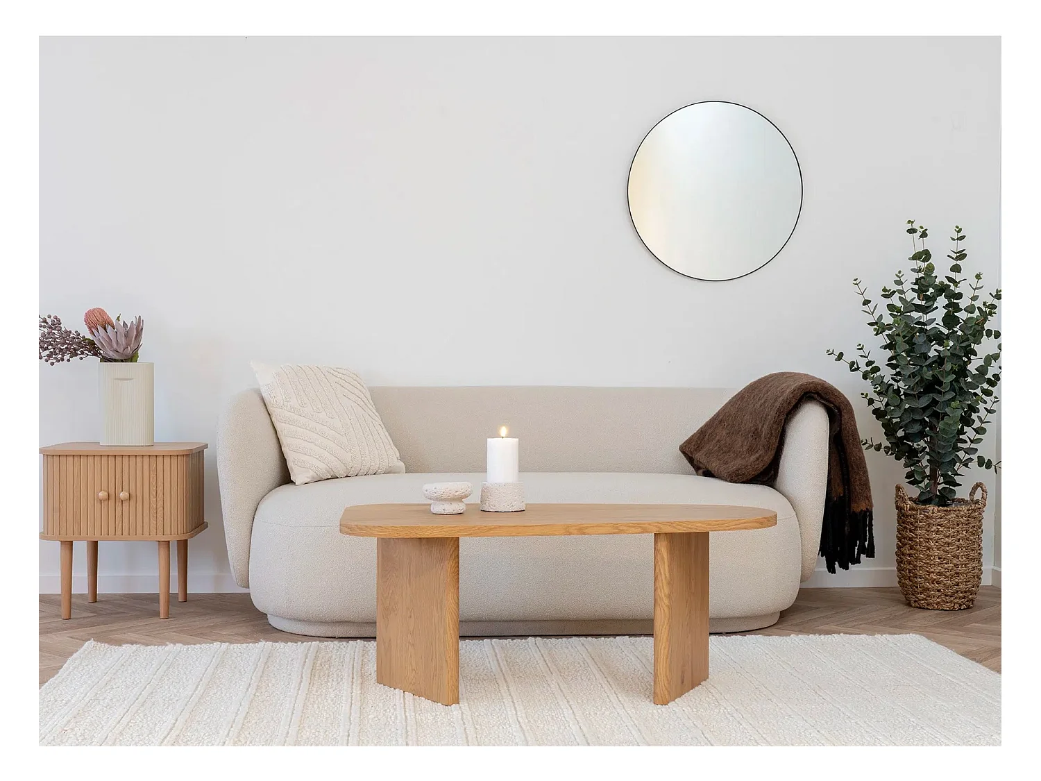 Canapé MYKONOS – Tissu bouclette beige