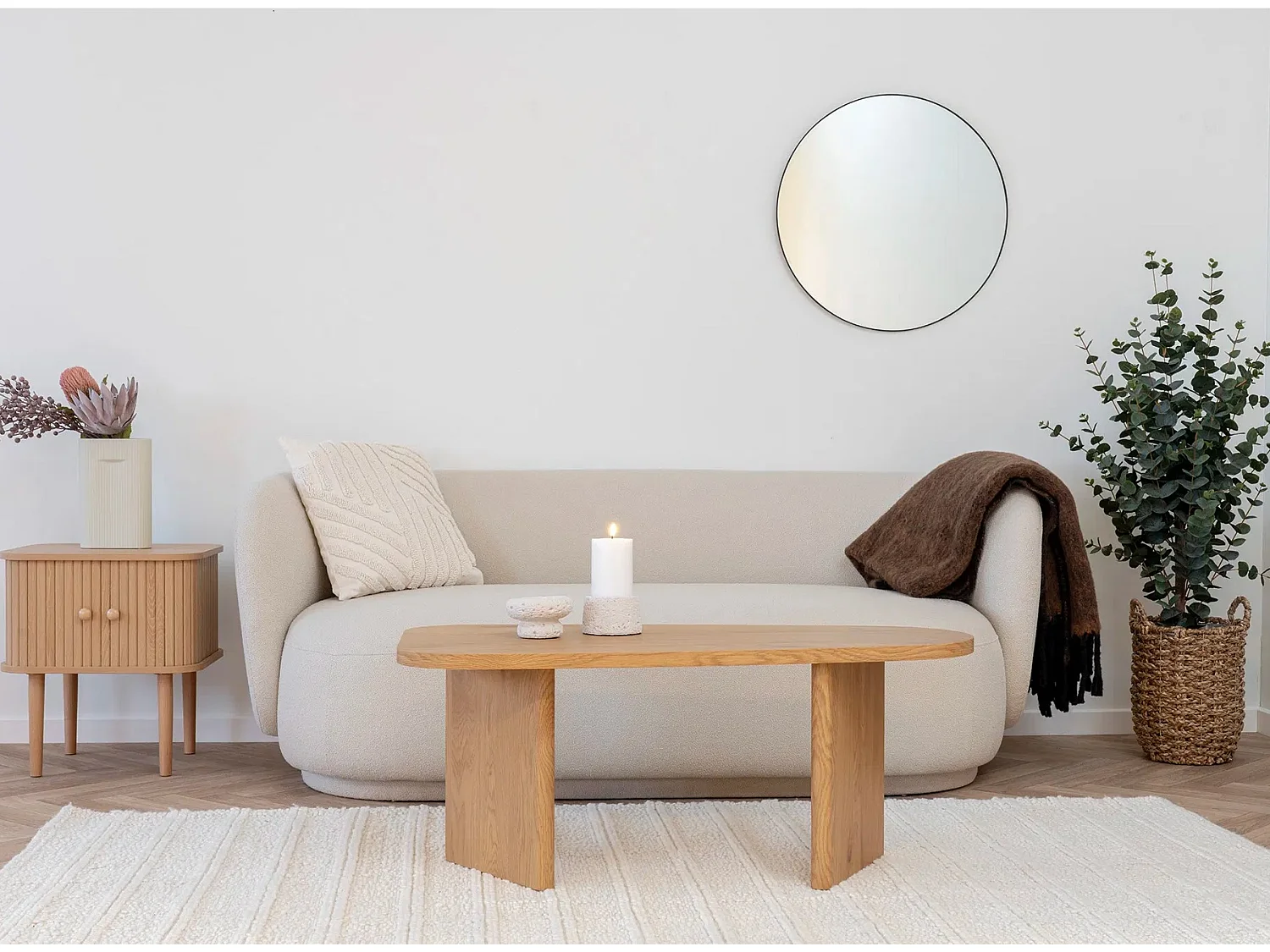 Canapé MYKONOS – Tissu bouclette beige