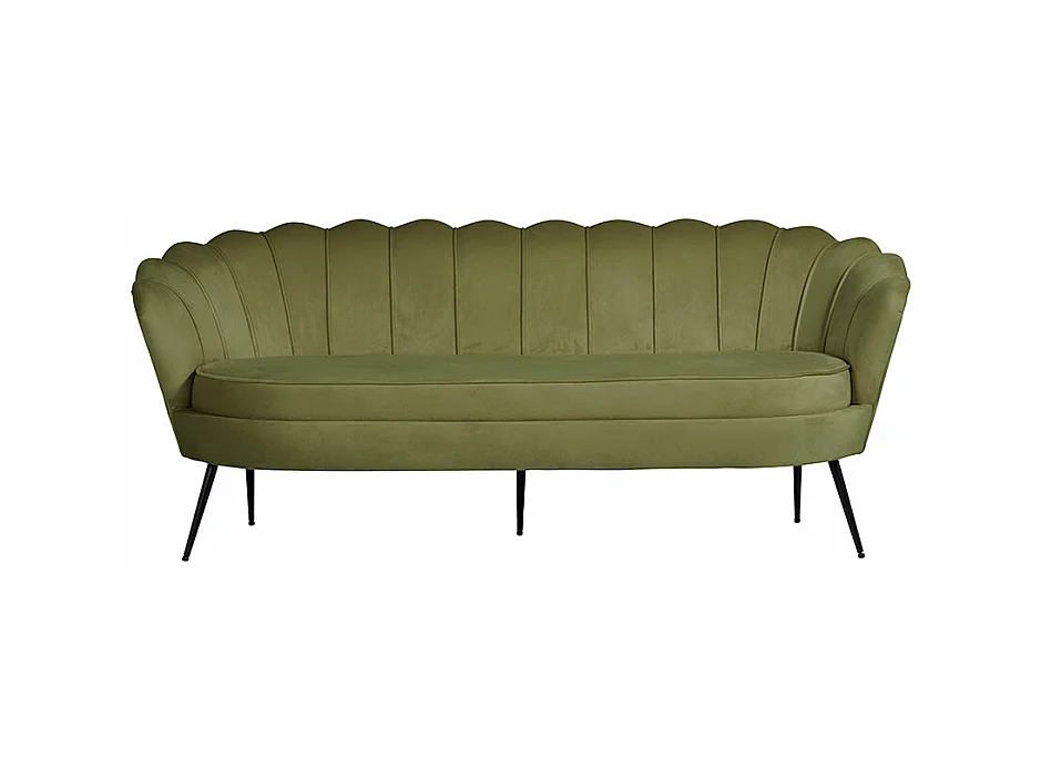 Nice canapé 3 personnes en velours, vert.