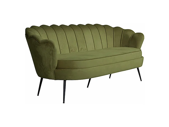 Nice canapé 3 personnes en velours, vert.