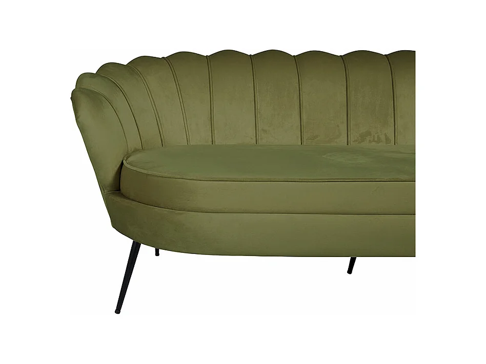 Nice canapé 3 personnes en velours, vert.