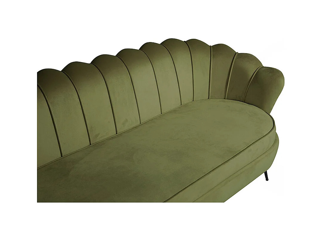 Nice canapé 3 personnes en velours, vert.