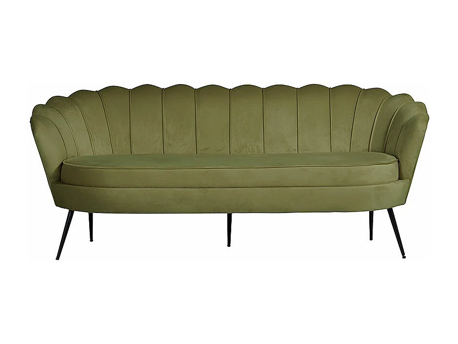 Nice canapé 3 personnes en velours, vert.