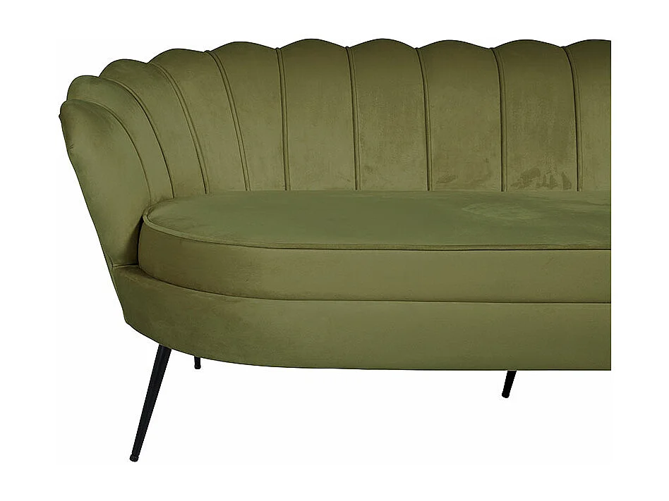 Nice canapé 3 personnes en velours, vert.