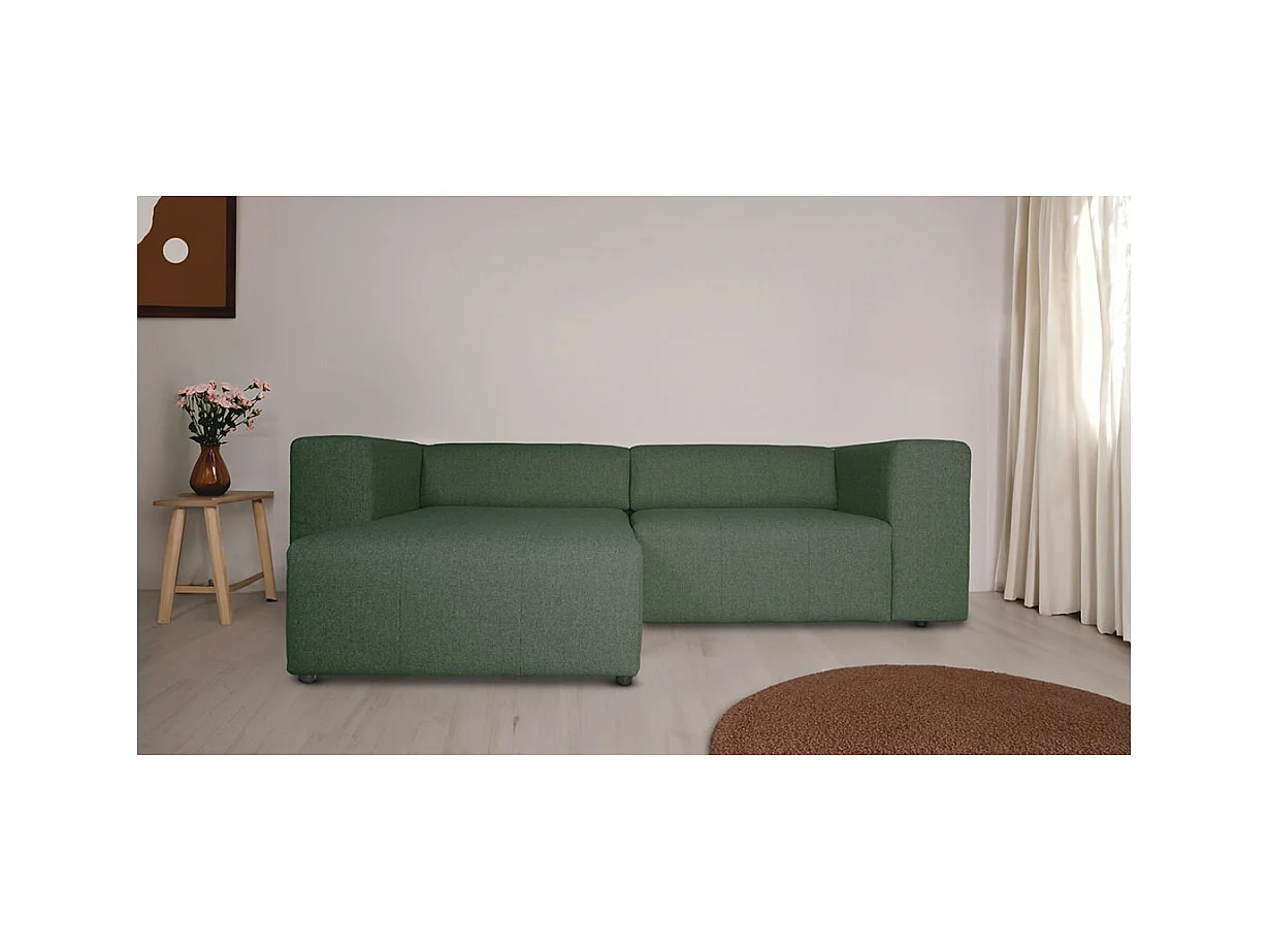 Heaven canapé avec chaise longue tourné vers la droite ou la gauche vert.