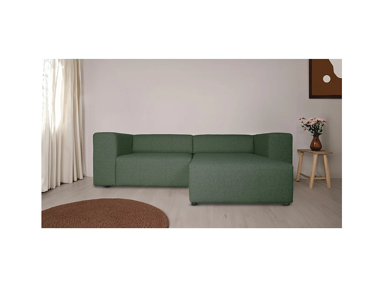 Heaven canapé avec chaise longue tourné vers la droite ou la gauche vert.