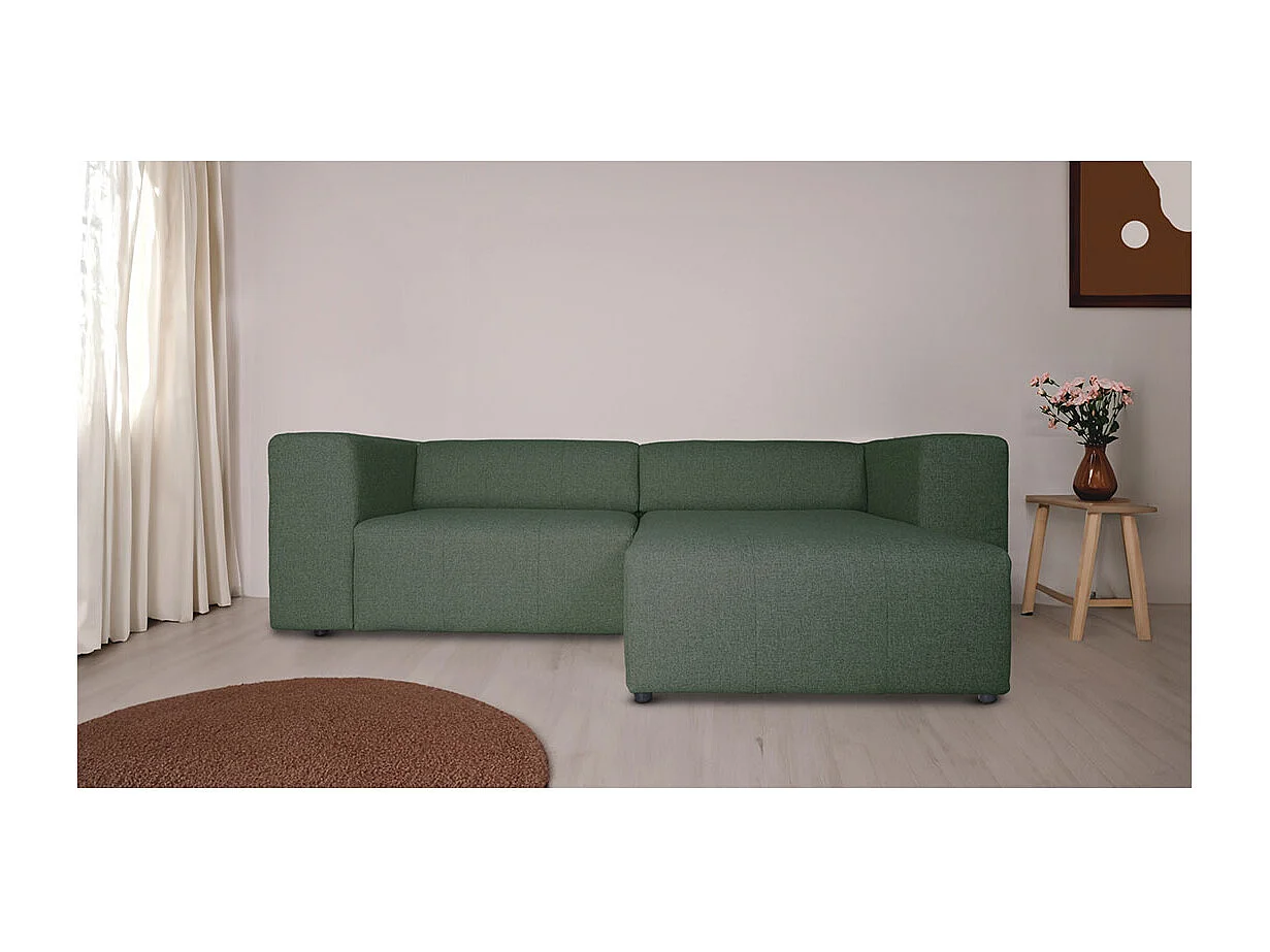 Heaven canapé avec chaise longue tourné vers la droite ou la gauche vert.