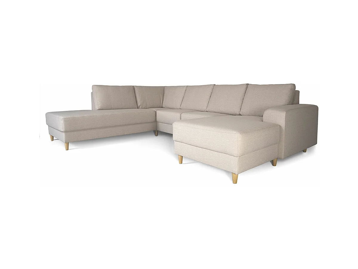 Nordic canapé en U tourné vers la gauche beige clair.