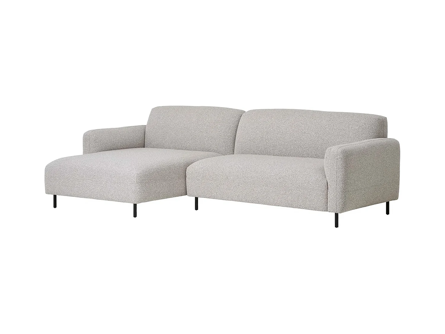 Canapé d’angle SALVADOR – Tissu bouclé gris clair-angle gauche