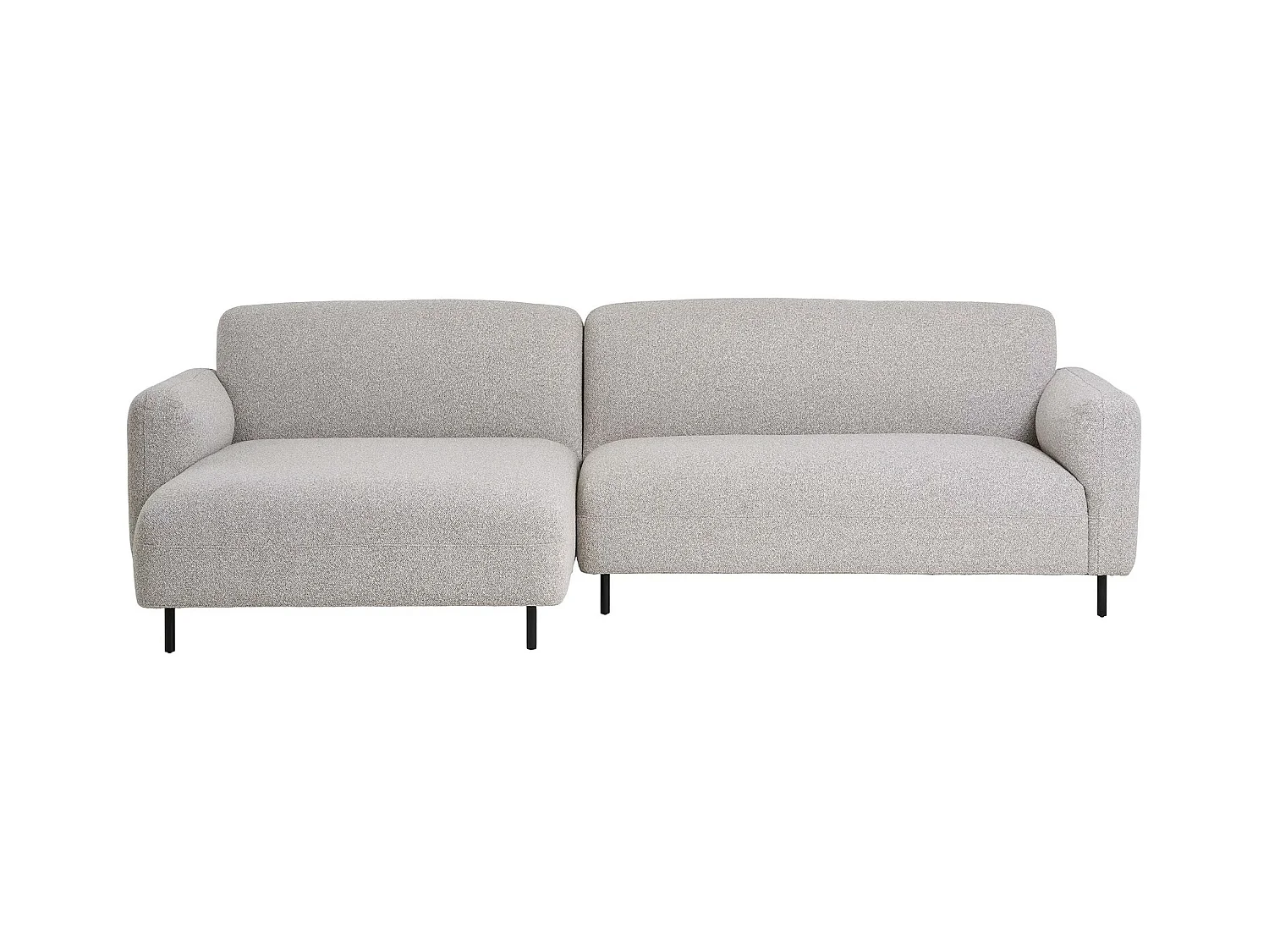 Canapé d’angle SALVADOR – Tissu bouclé gris clair-angle gauche