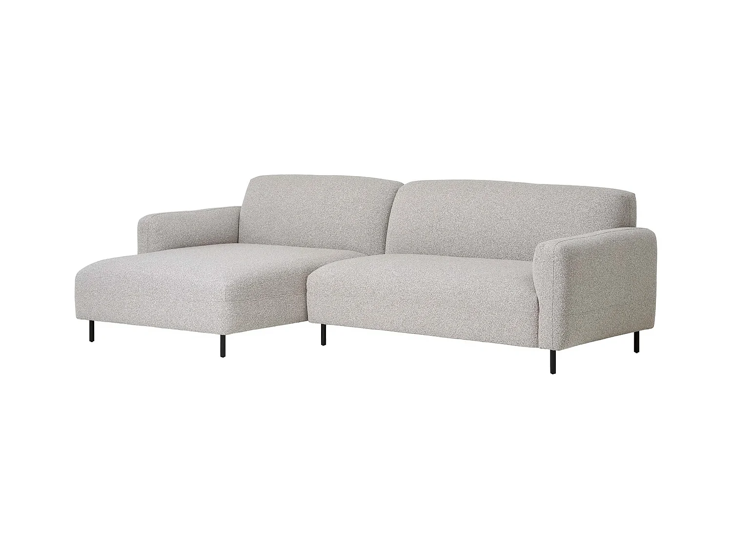 Canapé d’angle SALVADOR – Tissu bouclé gris clair-angle gauche