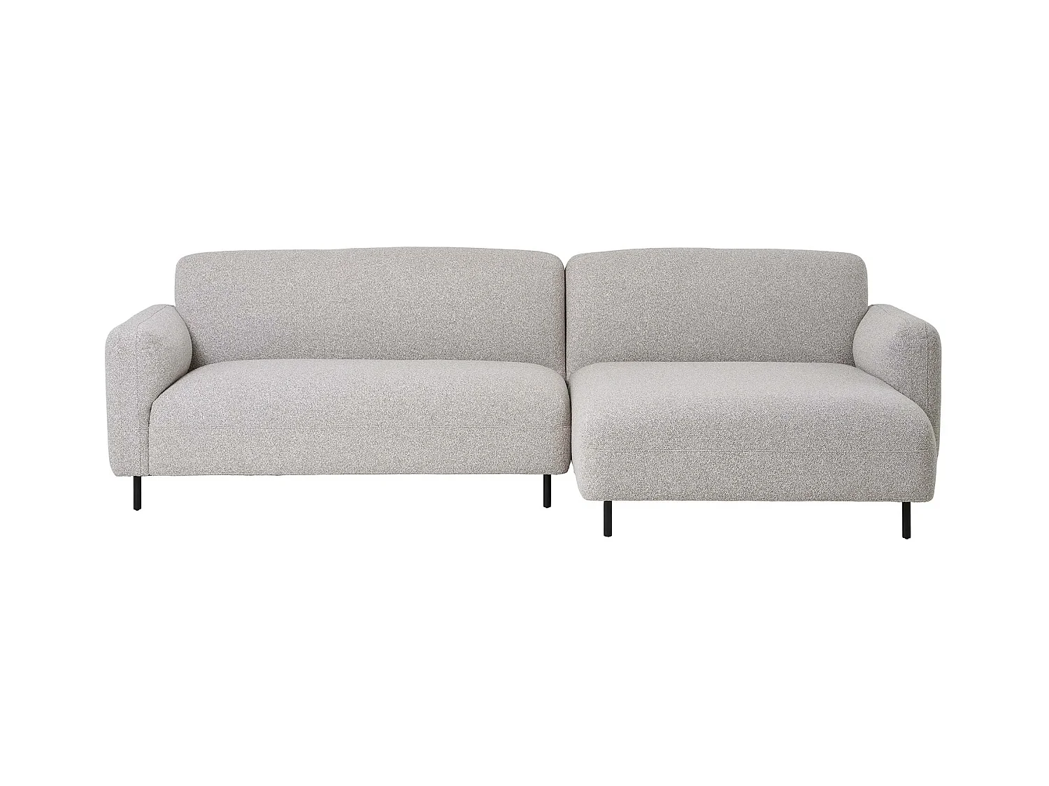 Canapé d’angle SALVADOR – Tissu bouclé gris clair-angle droit