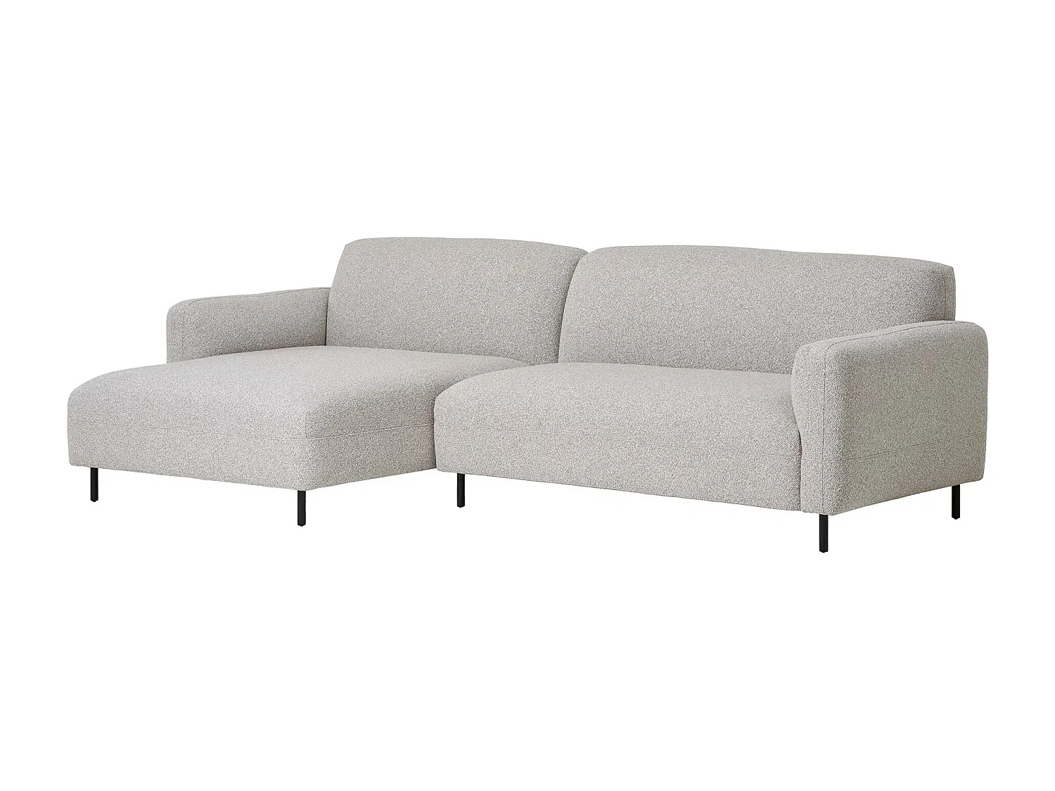 Canapé d’angle SALVADOR – Tissu bouclé gris clair-angle droit