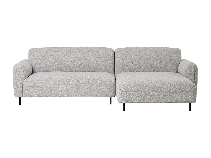 Canapé d’angle SALVADOR – Tissu bouclé gris clair-angle droit