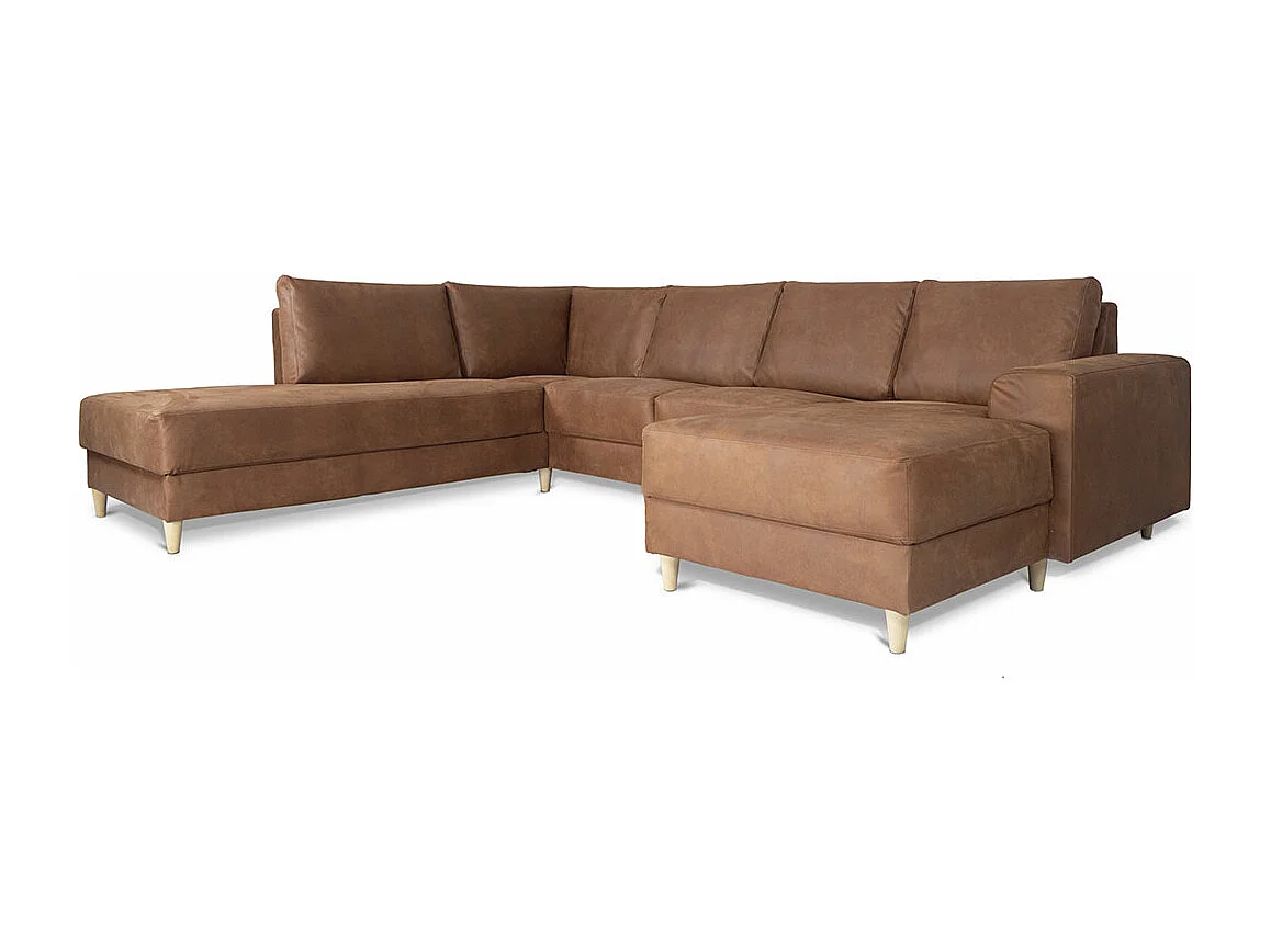 Nordic canapé en U tourné vers la gauche couleurcognac cuir.