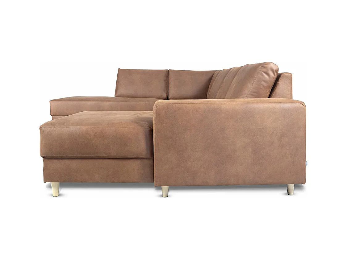 Nordic canapé en U tourné vers la gauche couleurcognac cuir.