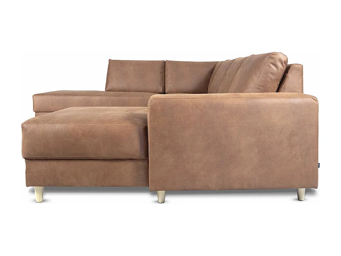 Nordic canapé en U tourné vers la gauche couleurcognac cuir.