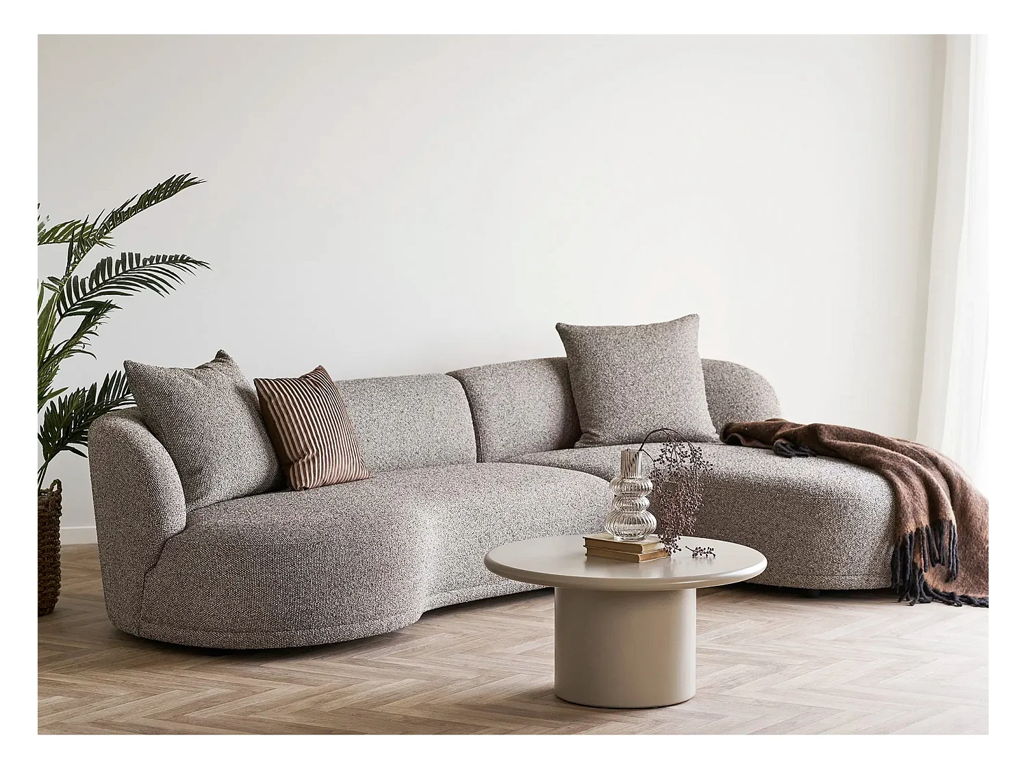 Canapé d’angle 6 places KINGSTON – Confort ultime-Beige clair-angle gauche