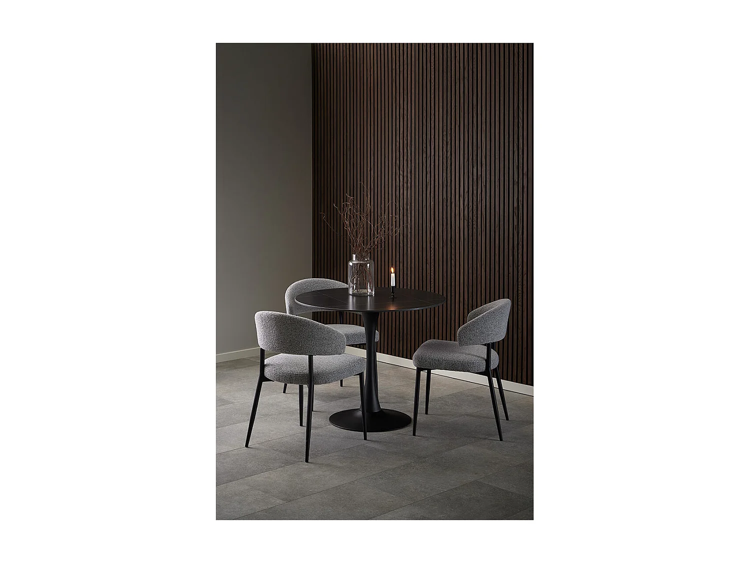 Kingston eetkamertafel 90x90cm zwart.