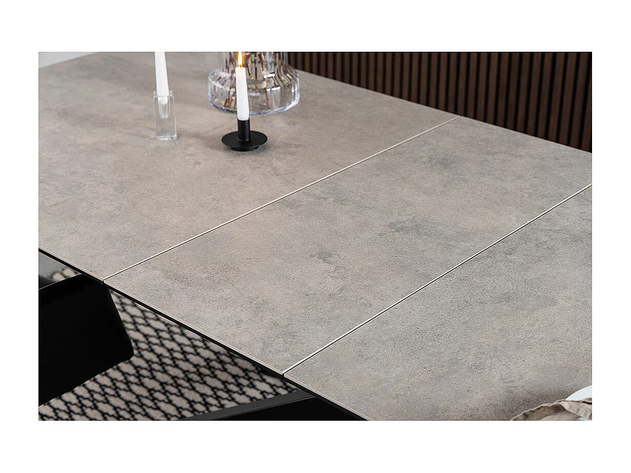 Galina eetkamertafel 100x240cm incl. 1 verlengblad, grijs.