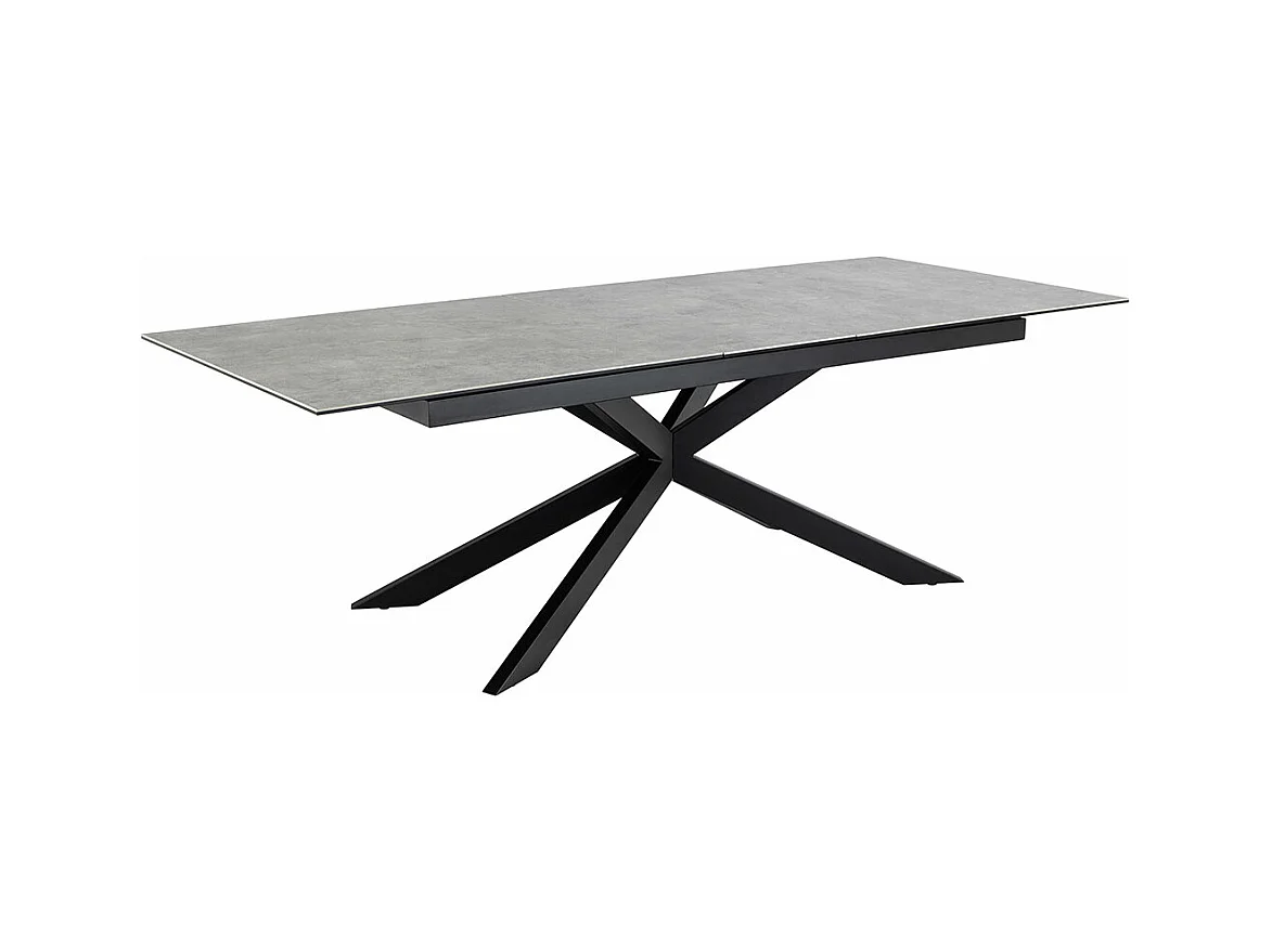 Irwine Esstisch 100x240cm Inkl. 1 Zusatzplatte, Grau.