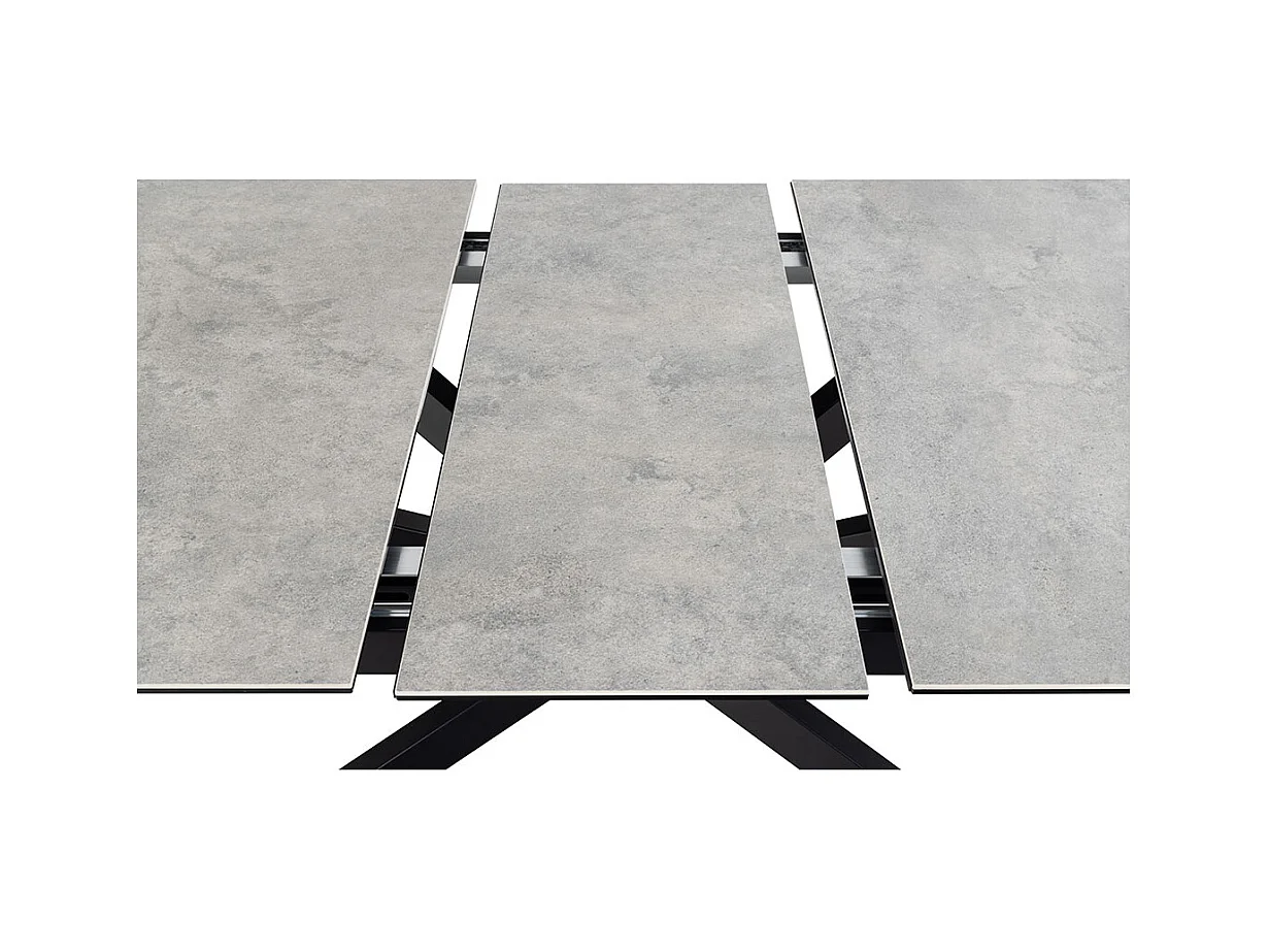 Irwine Esstisch 100x240cm Inkl. 1 Zusatzplatte, Grau.