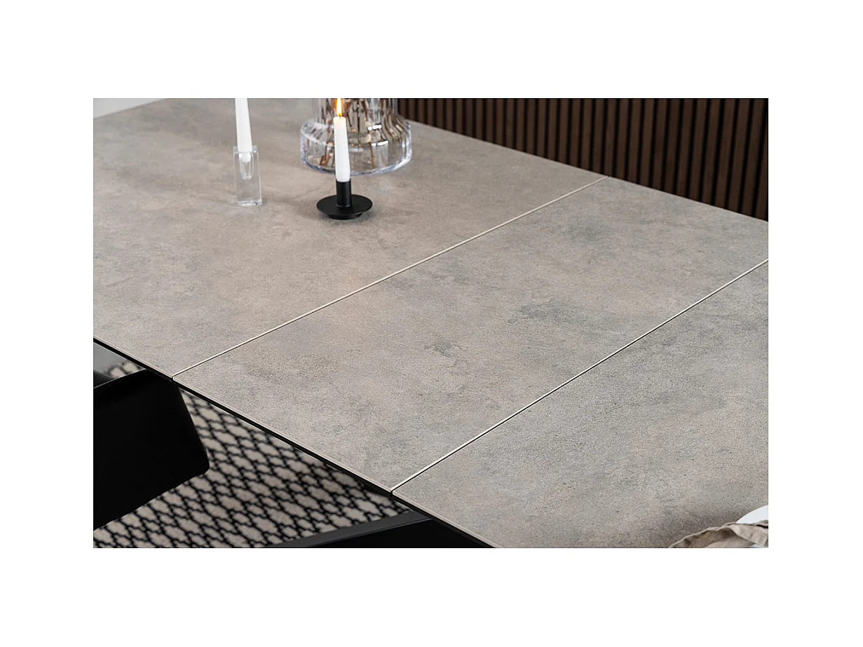 Irwine Esstisch 100x240cm Inkl. 1 Zusatzplatte, Grau.