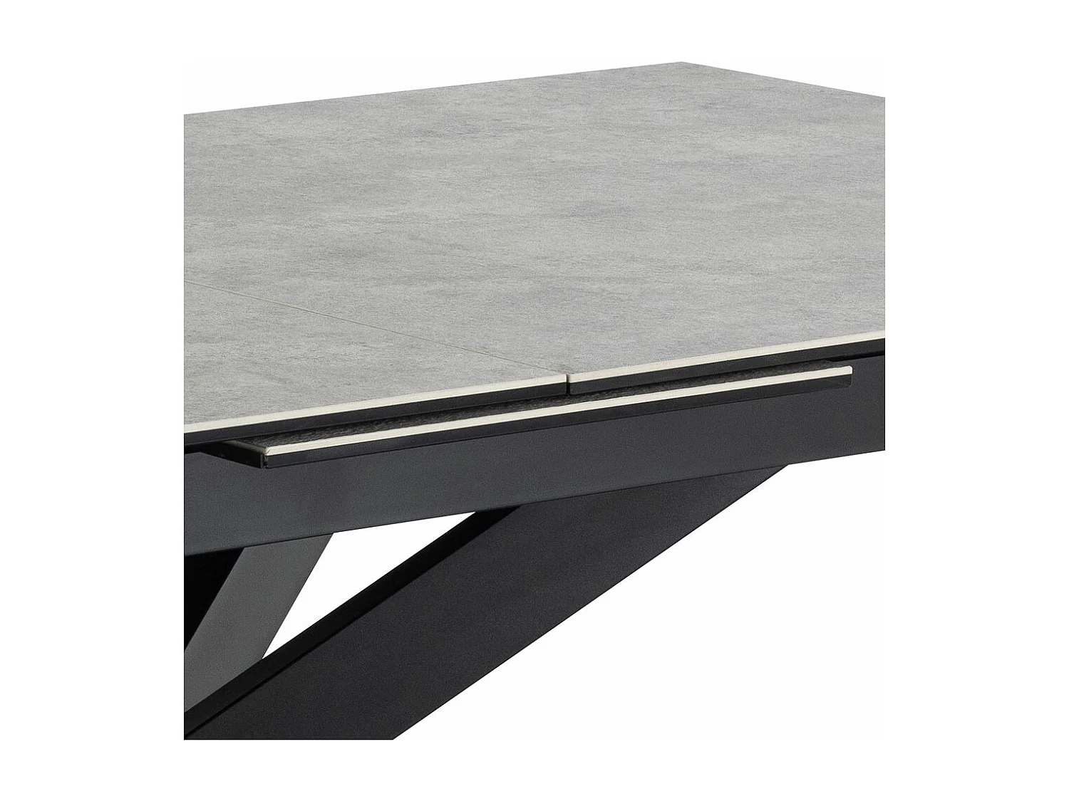 Irwine Esstisch 100x240cm Inkl. 1 Zusatzplatte, Grau.