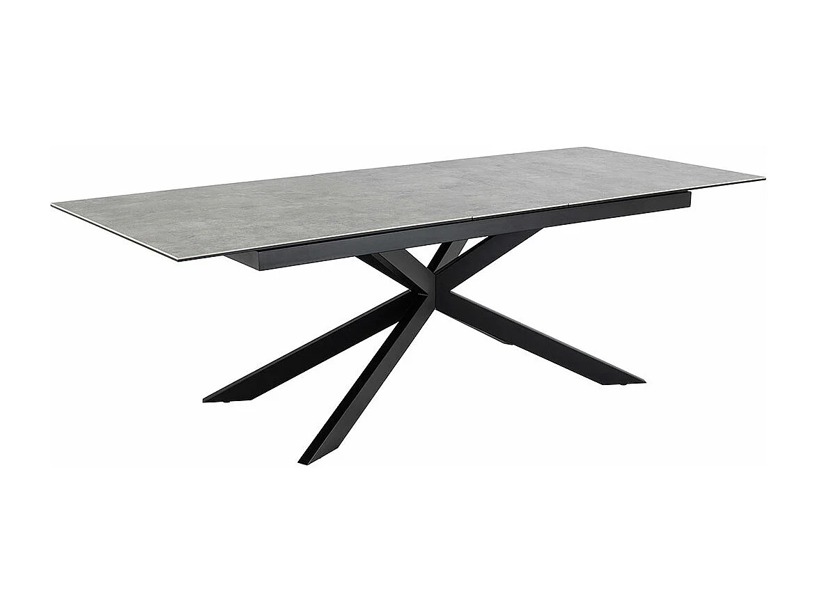 Galina eetkamertafel 100x240cm incl. 1 verlengblad, grijs.