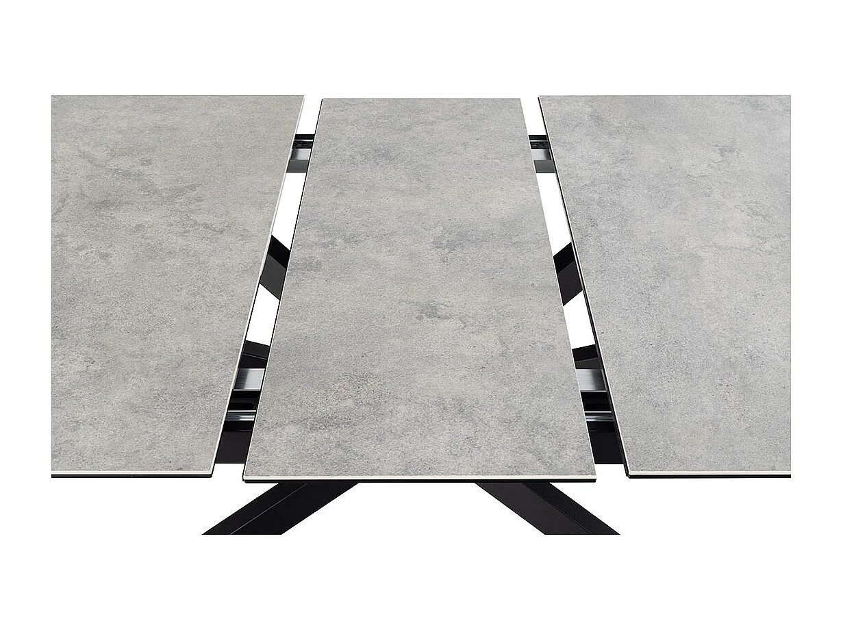 Galina eetkamertafel 100x240cm incl. 1 verlengblad, grijs.