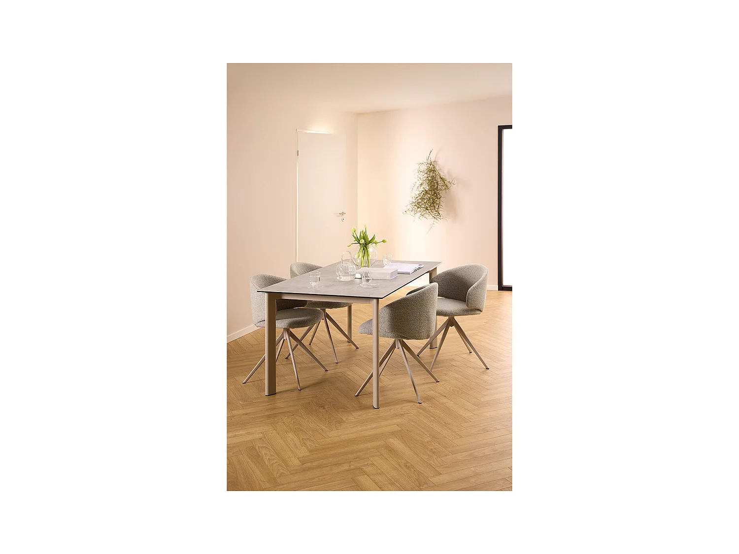 Palermo table de salle à manger 90x160cm gris.