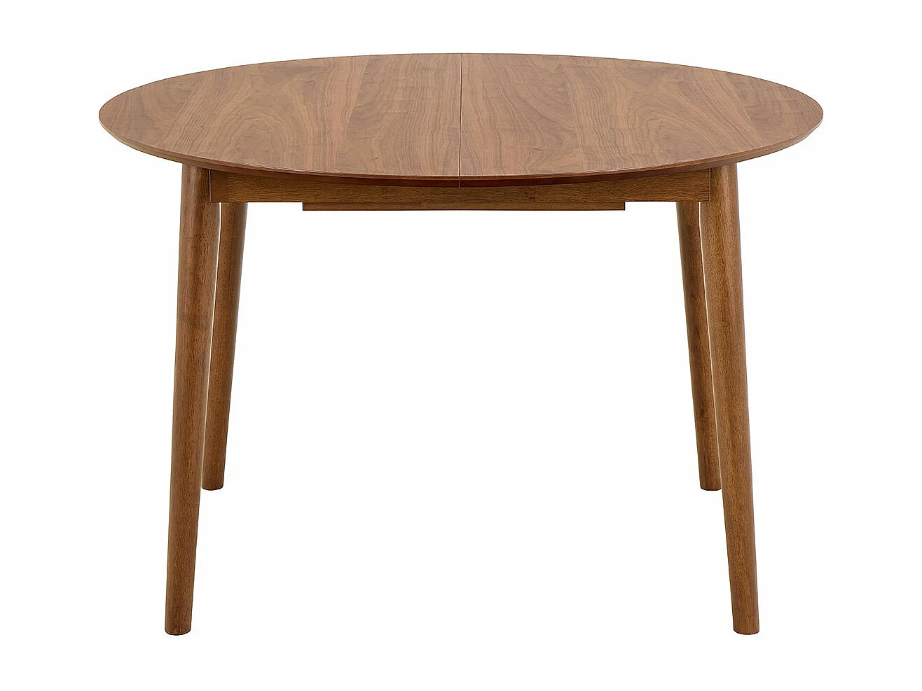 Montreux eetkamertafel Ø115/154cm incl. 1 inlegblad notendecor.