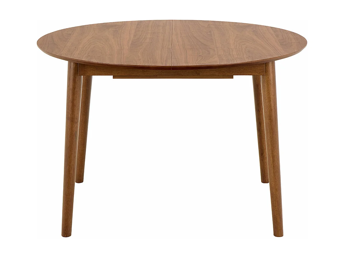 Montreux eetkamertafel Ø115/154cm incl. 1 inlegblad notendecor.