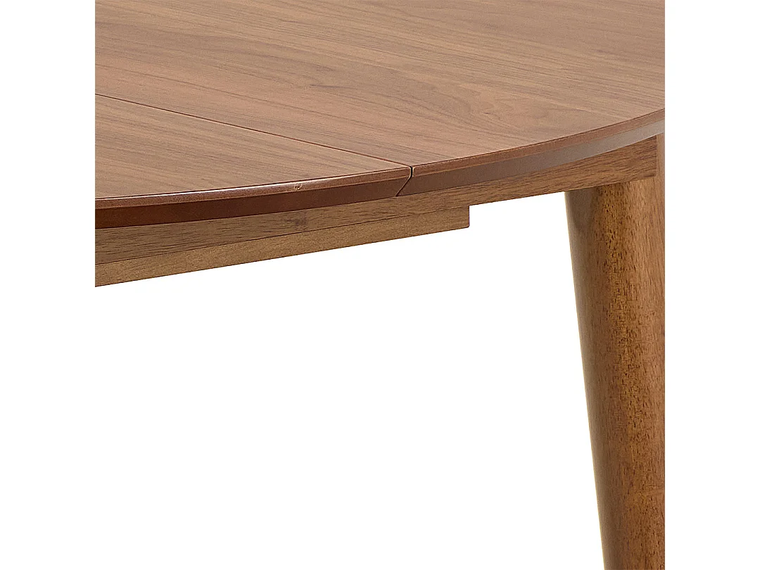 Montreux eetkamertafel Ø115/154cm incl. 1 inlegblad notendecor.