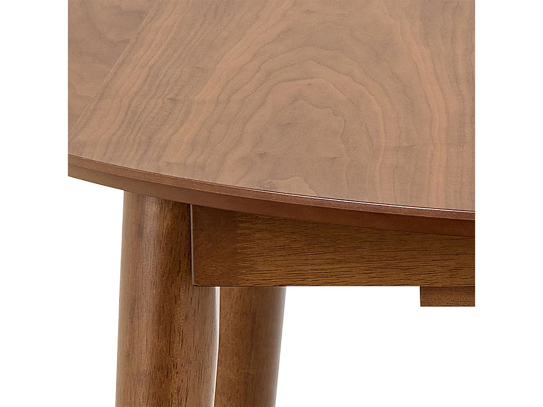 Montreux eetkamertafel Ø115/154cm incl. 1 inlegblad notendecor.