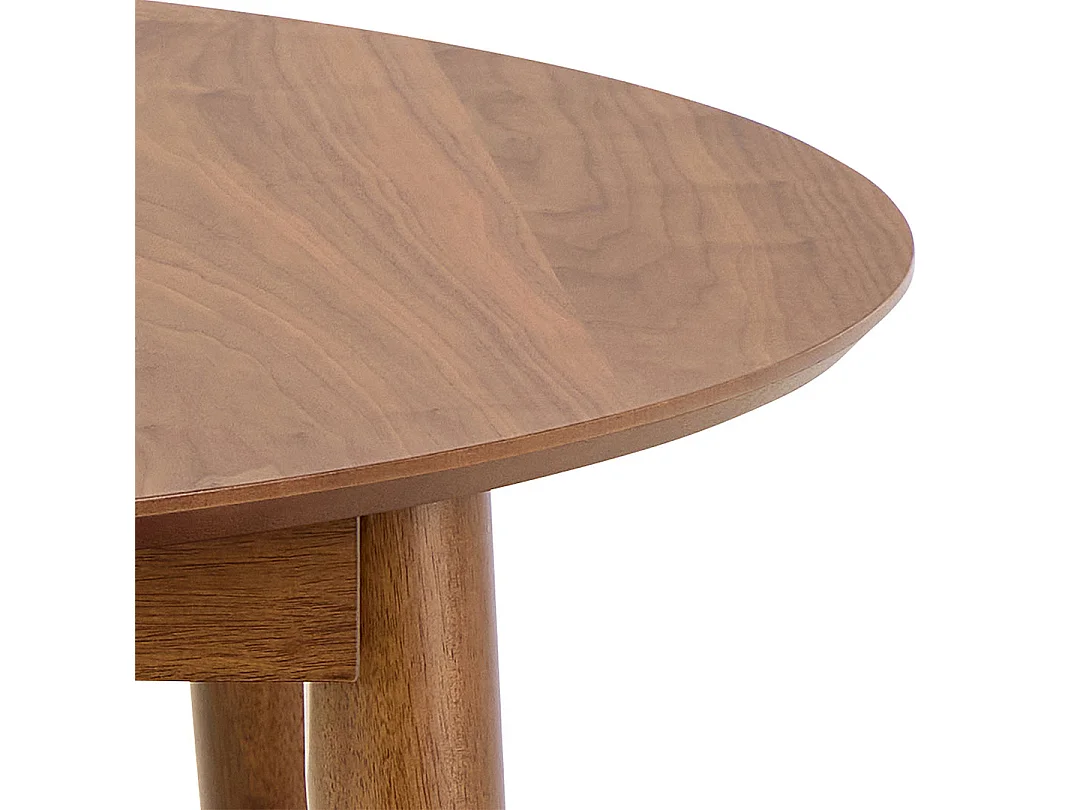 Montreux eetkamertafel Ø115/154cm incl. 1 inlegblad notendecor.